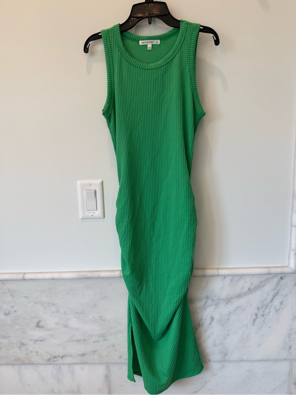 Antistar Sleeveless Ribbed Green Maxi Dress Size Small